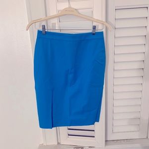Bright blue jcrew pencil skirt